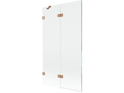MEXEN/S - Lunar vanová zástěna 2-křídlová levá 100 x 150, transparent, měď kartáčovaná 897-100-100-65-00-L