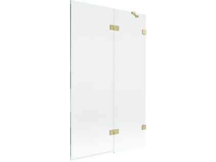 MEXEN/S - Lunar vanová zástěna 2-křídlová pravá 110 x 150, transparent, zlatá kartáčovaná 897-110-100-55-00-P