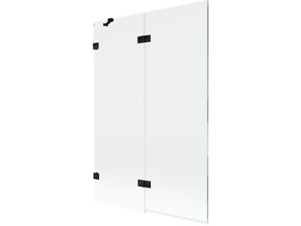 MEXEN/S - Lunar vanová zástěna 2-křídlová levá 120 x 150, transparent, černá 897-120-100-70-00-L