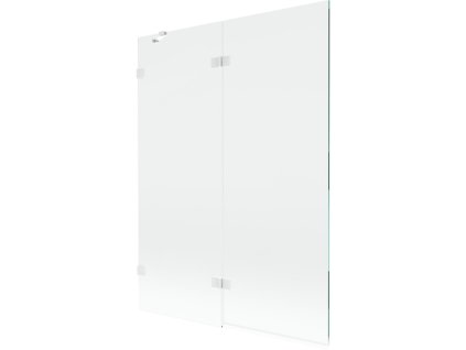 MEXEN/S - Lunar vanová zástěna 2-křídlová levá 130 x 150, transparent, bílá 897-130-100-20-00-L