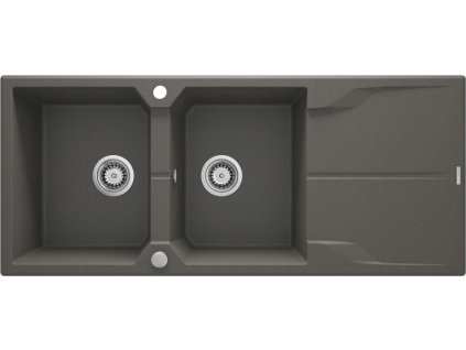 DEANTE - Andante antracit metalic - Granitový dřez, 2 - bowl s odkapávačem ZQN_T213