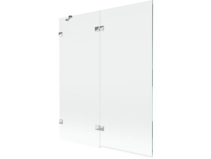 MEXEN/S - Lunar vanová zástěna 2-křídlová levá 140 x 150, transparent, chrom 897-140-100-01-00-L