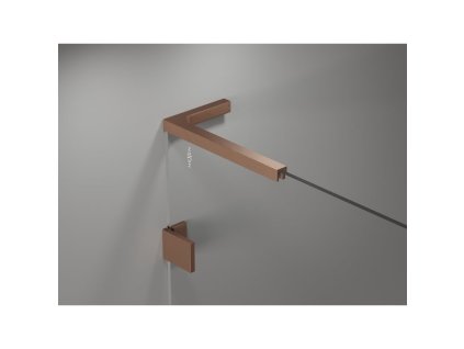 MEXEN/S - Lunar L vanová zástěna 2-křídlová levá 100 x 150, transparent, měď kartáčovaná 897L-100-100-65-00-L