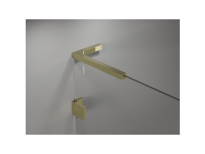 MEXEN/S - Lunar L vanová zástěna 2-křídlová pravá 120 x 150, transparent, zlatá 897L-120-100-50-00-P