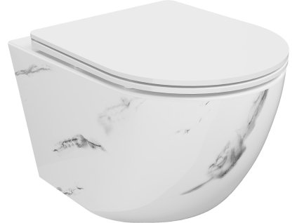 MEXEN - Lena Závěsná WC mísa včetně sedátka s slow-slim, Duroplastu, bílý kámen 30224092