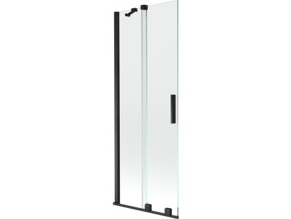 MEXEN/S - Velar Dvoukřídlá posuvná vanová zástěna 75 x 150, transparent, černá 896-075-000-01-70
