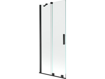 MEXEN/S - Velar Dvoukřídlá posuvná vanová zástěna 85 x 150, transparent, černá 896-085-000-01-70