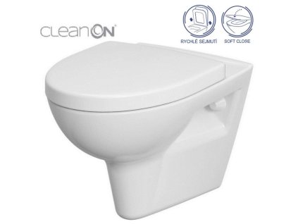 CERSANIT - SET 547 ZÁVĚSNÁ WC MÍSA PARVA NEW CLEANON SE SEDÁTKEM DUR ANTI SOFTCLOSE K701-015