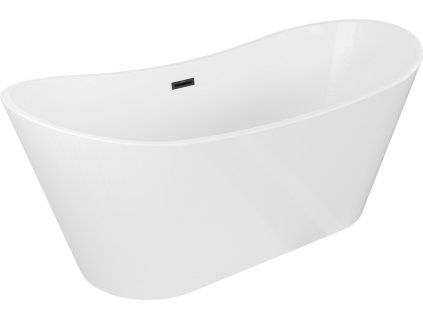 MEXEN/S - Montana vana volně stojící 180 x 80, bílá, sifon a přepad černá 52011808000-70