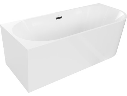 MEXEN/S - Mia vana volně stojící rohová levá 150 x 75, bílá, sifon a přepad černá 52691507500L-70