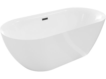 MEXEN/S - Roxy volně stojící vana 170 x 80, bílá, sifon a přepad černá 51201708000-70