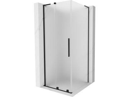 MEXEN/S - Velar L sprchový kout, posuvné dveře 120 x 120, dekor, černá 871-120-120-33-70