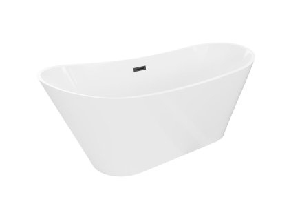 MEXEN/S - Dora volně stojící vana 160 x 75, bílá, sifon a přepad černá 52071607500-70
