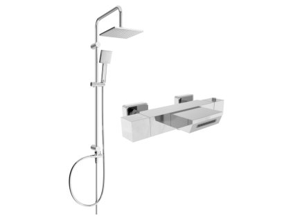 MEXEN/S - Tord sprchový sloup včetně vanové termostatické baterie Cube, chrom 77360200-00