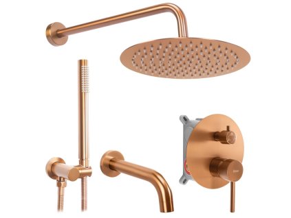 REA - Podomítková koupelnová sada LUNGO Copper Brush + BOX REA-P8810