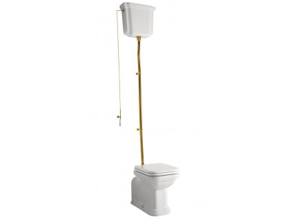 WALDORF WC misa s nádržkou, spodný/zadný odpad, biela-bronz