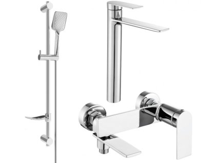 MEXEN/S - Zero SET umyvadlová + vanová baterie s příslušenstvím DF62, chrom 7113DF62-00