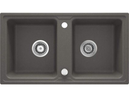 DEANTE - Zorba antracit metalic - Granitový dřez, 2 - bowl ZQZ_T203