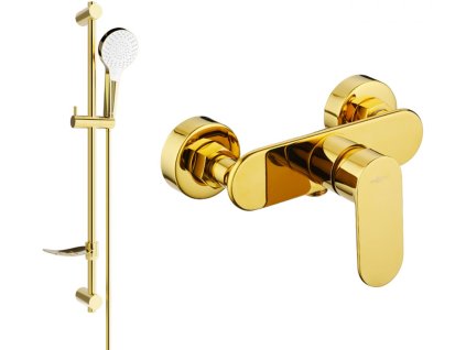 MEXEN/S - Milo DF05 sprchová baterie s příslušenstvím, zlato 7134R05-50