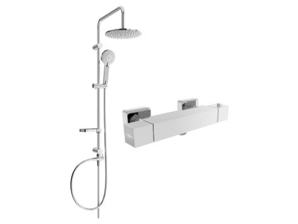 MEXEN/S - Carl sprchový sloup včetně sprchové termostatické baterie Cube, chrom 77200240-00