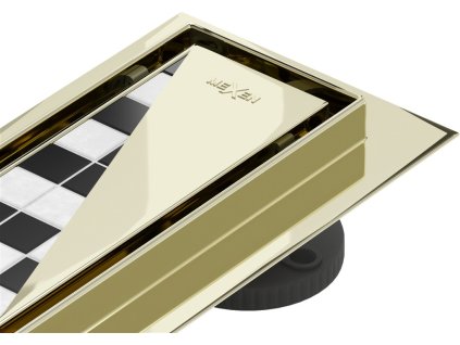 MEXEN - Flat M13 odtokový žlab 2v1 140, zlatý 1510140