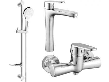 MEXEN/S - Kama DF05 SET umyvadlová baterie + sprchová s příslušenstvím , chrom 72514DF05-00
