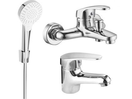 MEXEN/S - Erica R05 Set umyvadlové a vanové baterie s příslušenstvím, chrom 746403R05-00