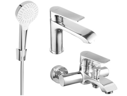 MEXEN/S - Pecos R05 Set umyvadlové a vanové baterie s příslušenstvím, chrom 72703R05-00