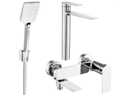 MEXEN/S - Zero SET umyvadlová + vanová baterie s příslušenstvím R62, chrom 71113R62-00