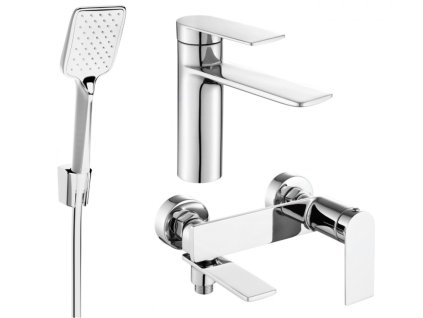 MEXEN/S - Zero SET umyvadlová + vanová baterie s příslušenstvím R62, chrom 71103R62-00