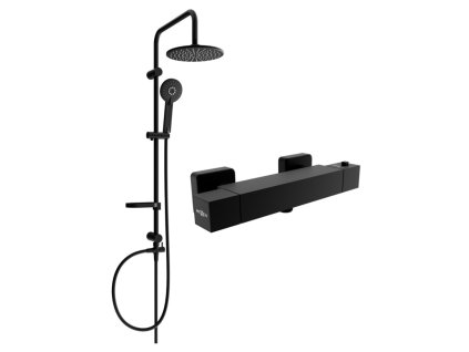 MEXEN/S - Carl sprchový sloup včetně sprchové termostatické baterie Cube, černá 77200240-70