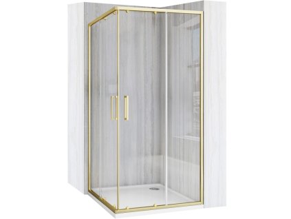 REA/S - Sprchový kout City  90x90 Gold Se sprchovou vaničkou Savoy black KPL-K6445
