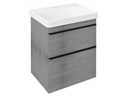 SITIA umývadlová skrinka 56,4x70x44,2cm, 2x zásuvka, dub strieborný