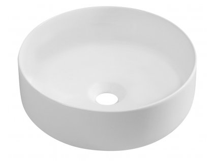 INFINITY ROUND keramické umývadlo na dosku, priemer 36cm, biela mat