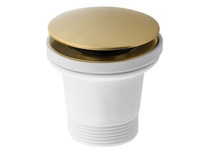 Vaňová výpusť 6/4", click-clack, pre vane bez prepadu, zlato mat