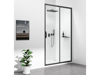 SIGMA SIMPLY BLACK sprchové dvere posuvné 1000mm, číre sklo