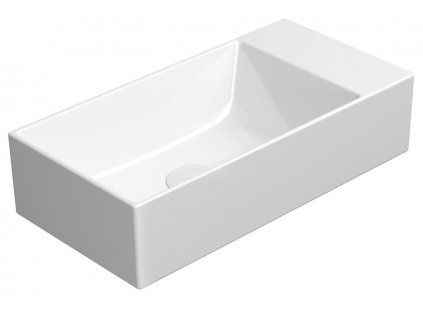 KUBE X keramické umývadlo 50x25cm, bez otvoru, pravé/ľavé, biela ExtraGlaze