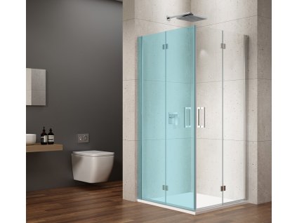LORO sprchové dvere skladacie pre rohový vstup 700 mm, číre sklo