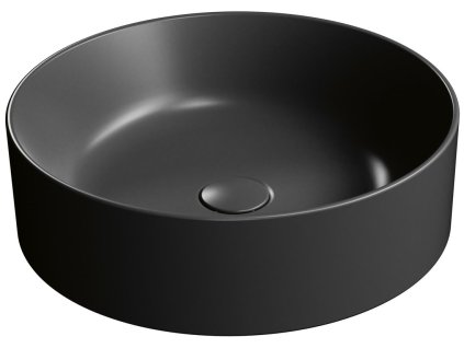 KUBE X keramické umývadlo na dosku, priemer 45cm, čierna mat