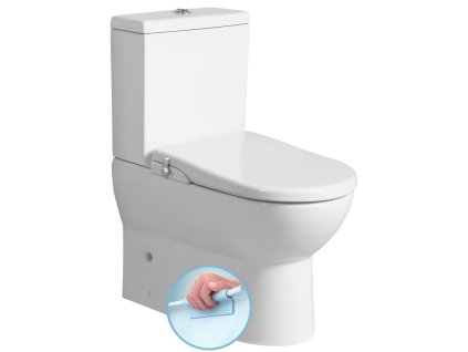 JALTA WC kombi, Rimless, s elektronickým bidetom CLEAN STAR, spodný/zadný odpad, biela