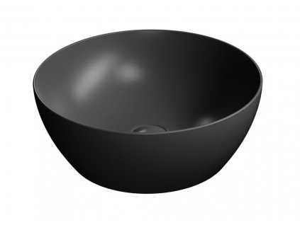 PURA keramické umývadlo na dosku, Ø 42cm, čierna mat