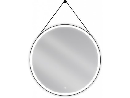 MEXEN - Reni zrcadlo s osvětlením, 90 cm, LED 6000K, černý rám 9812-090-090-611-70
