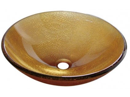 SUN sklenené umývadlo na dosku Ø 42 cm, medova