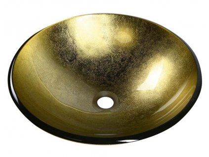 SHAY sklenené umývadlo na dosku Ø 42 cm, zlatá