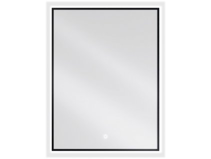 MEXEN - Erma zrcadlo s osvětlením 60 x 80 cm, LED 6000K, černý rám 9814-060-080-611-70