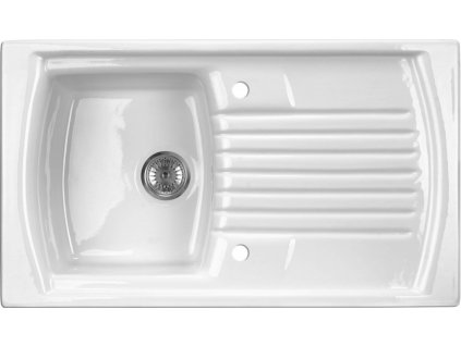 DEANTE - Lusitano  bílá - Keramický dřez, 1 - bowl s odkapávačem ZCL_611N