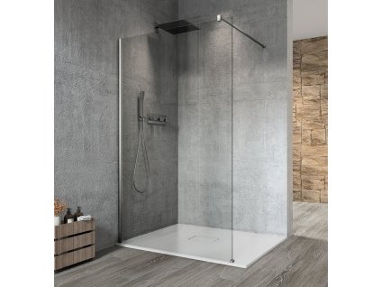 VARIO CHROME jednodielna sprchová zástena na inštaláciu k stene, číre sklo, 800 mm