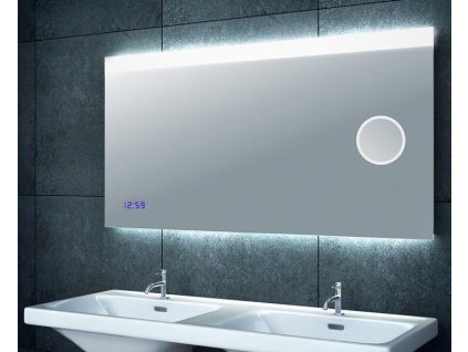 Zrkadlo s hodinami a kozmetickým zrkadlom 1200x600x45mm
