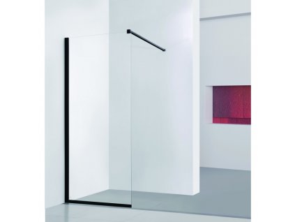 Pevná sprchová zástena Walk-in Blackie, 800 mm, čierne profily, číre bezpečnostné sklo