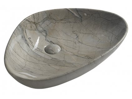 DALMA keramické umývadlo na dosku 58,5x39 cm, grigio